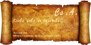 Csépán Anikó névjegykártya